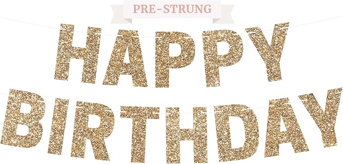 Pre-Strung Happy Birthday Banner by PerfectOccasion