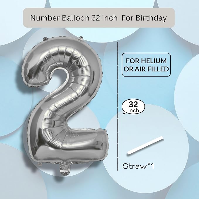 Gold Number Balloon 2 Mylar Foil Balloons 32 inch - Image 8