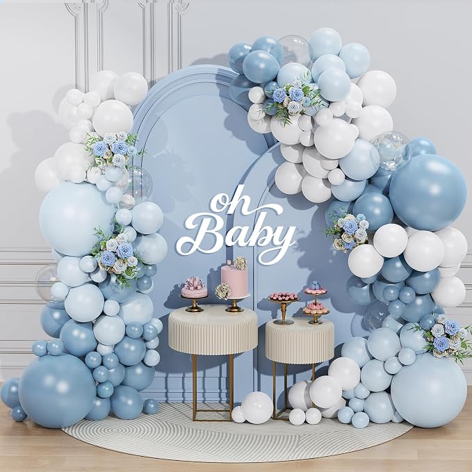 Dusty Blue Balloon Garland Arch Kit 156 Pcs Different Sizes 18 12 10 5 Inch by Unknown