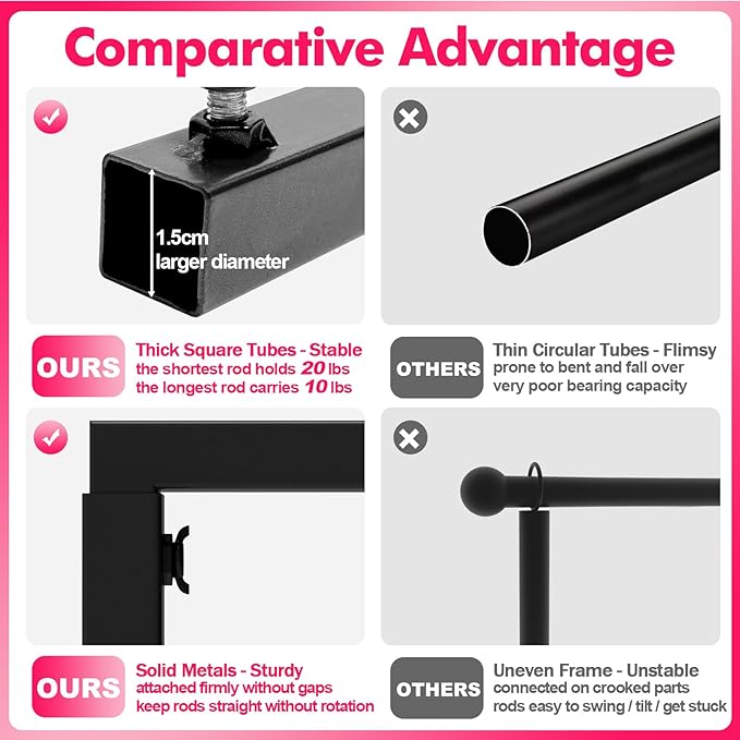 Over The Table Rod Stand with Clamps Black Table Arch Banner Stand | Adjustable - Image 3