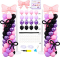 Pink and Purple Black Balloon Column Stand Arch Kit Set of 2 by KIRINDECORATION
