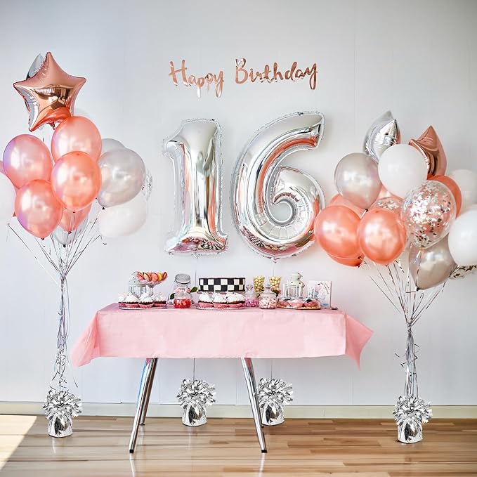 Frcctre 24 Pack Balloon Weights Metallic Silver Anchors Balloon Holder Foil - Image 6