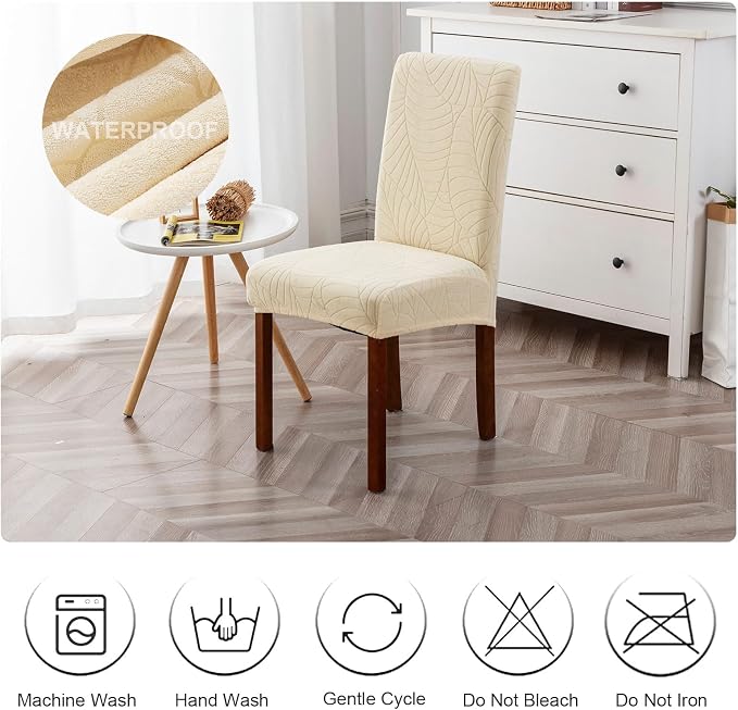 Waterproof Dining Chair Covers Set of 4 Parsons Chair Slipcovers | Double - Image 7