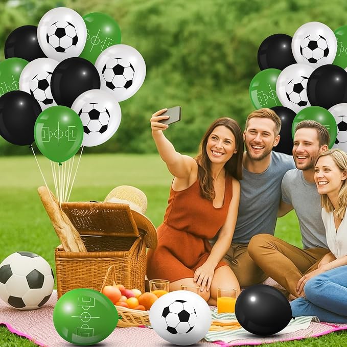Censen 45 Pieces Soccer Balloons Party Decorations 12 Inch Soccer Latex Balloons - Image 5