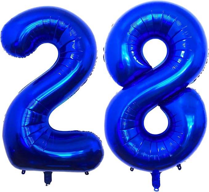 40 Inch Navy Blue 28 Balloons Giant Number 28 Balloons Navy Blue 28 Birthday by LHOAVWE