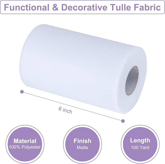 Grayish Green Tulle Fabric Rolls 6 Inch by 100 Yards (300 feet) Tulle Roll Spool Fabric for DIY Tutu Skirt Baby Shower Birthday Party Wedding Decorations Christmas Craft Supplies (Grayish Green)