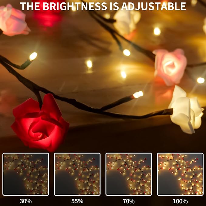 7.55FT 144LED Rose Blossom Enchanted Willow Vine Lights - Image 2
