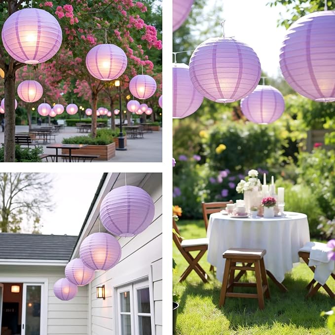 Light Purple Chinese Paper Lanterns - Image 3