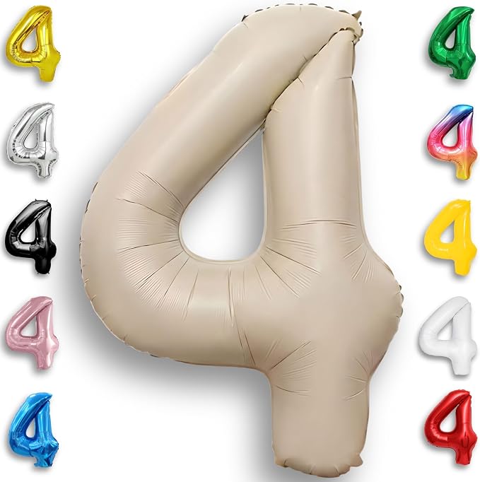 Caramel Number Balloon 4 Mylar Foil Balloons 40 inch by Unknown