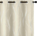 Yakamok Cream Light Blocking Curtains 90 Inches Long Silver Print Wide 52" | by Yakamok