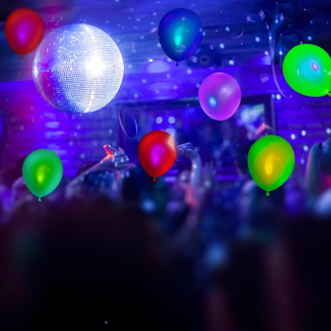 150 Pcs UV Neon Balloons, 7 Colors Blacklight Reactive Fluorescent Balloons - Image 6