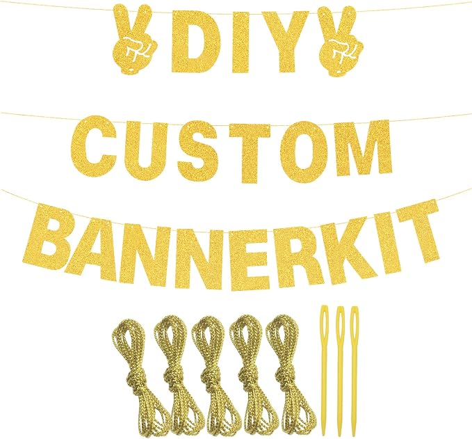 129Pcs DIY Custom Letter Banner Glitter Customizable Banner Kit 0-9 Numbers DIY - Image 3