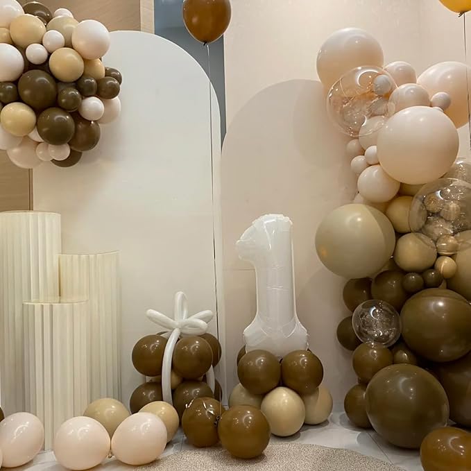 Voircoloria 105pcs Brown Party Latex Balloons, 12inch | - Image 5