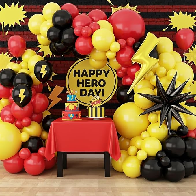 Red Black Yellow Balloons Garland Arch Kit - Image 5