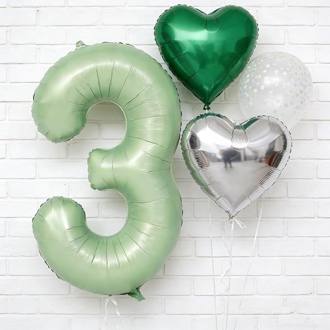 40" Olive green Number Balloon Helium Foil Mylar Balloon Birthday Digital 4 | - Image 5
