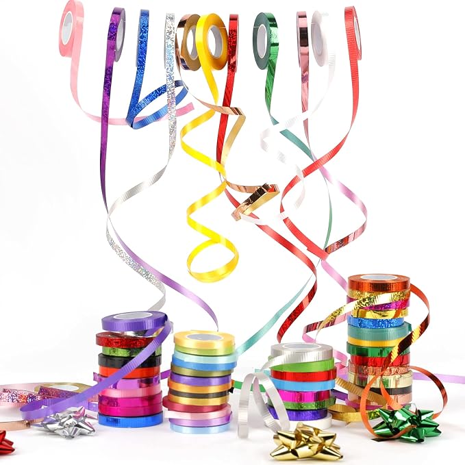 WELTOKE 27 Rolls Curling Ribbon Balloon String Roll Gift Wrapping Ribbon - Image 4