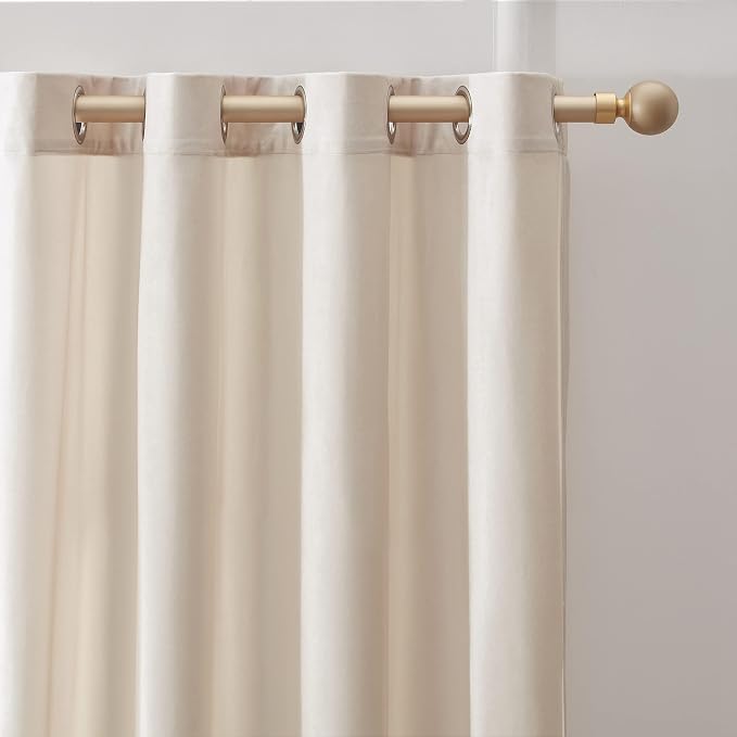 Luxury Cream Ivory Velvet Curtain Drapes - Image 3