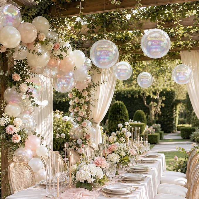 22 Inch Iridescent Balloons, 22 Inch Big Round Foil Balloon - Image 3