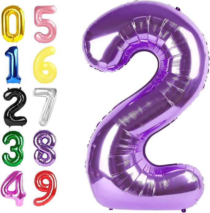 Number Balloons 40 Inch 1 Balloon Purple Birthday Decorations by Argthjy