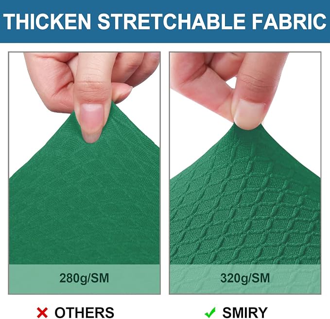 Smiry Waterproof Seat Covers for Dining Room Chairs, No Rear Covers | Stretch - Image 4