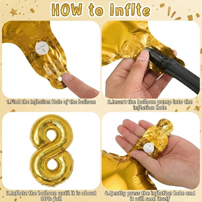 Gold Number 18 Balloon 40 Inch, Shiny Foil Decor - Image 5