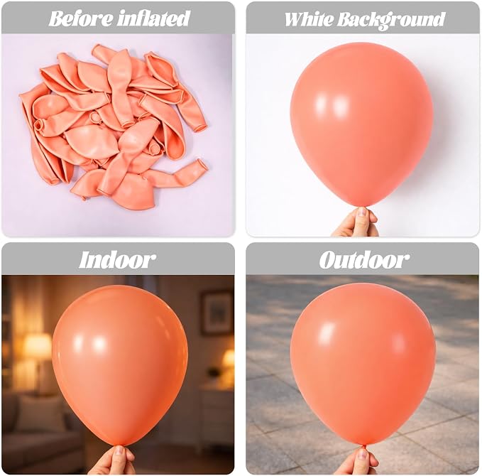 Voircoloria 105pcs Peach Party Latex Balloons, 12inch | - Image 3