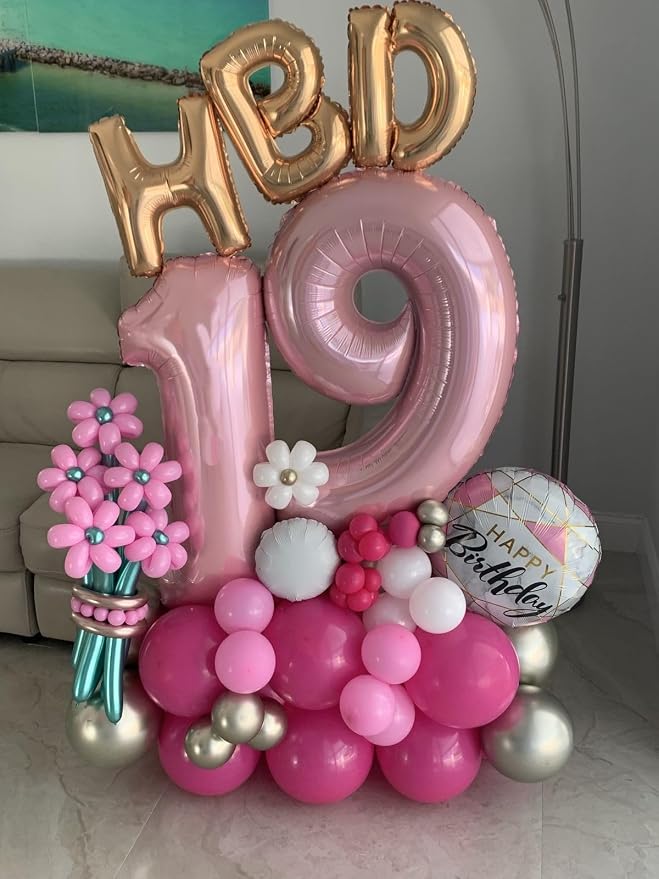 19 Balloon Number 40 Inch Pink Balloons - Image 2
