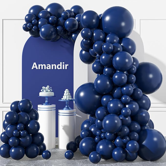 Amandir 153pcs Navy Blue Balloons Arch Garland Kit Different Sizes | 18 12 10 5 by Amandir