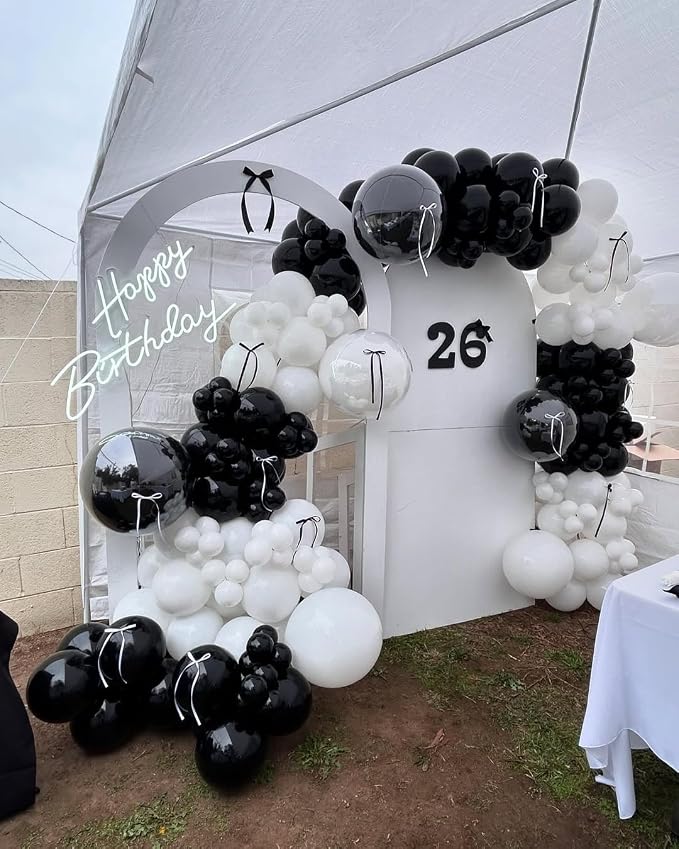 Black Bow Balloon Garland Arch Kit - Image 4