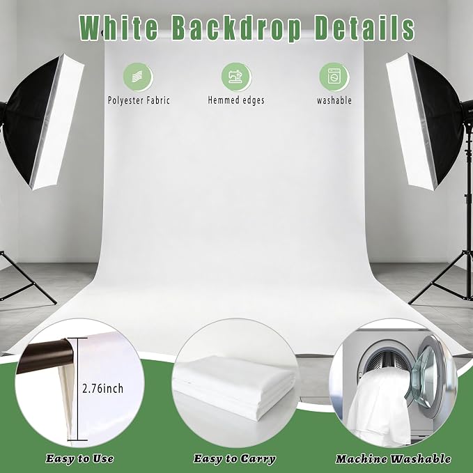 White Photography Backdrop for Photoshoot, Fabric 10x10ft | Versatile Studio - Image 6
