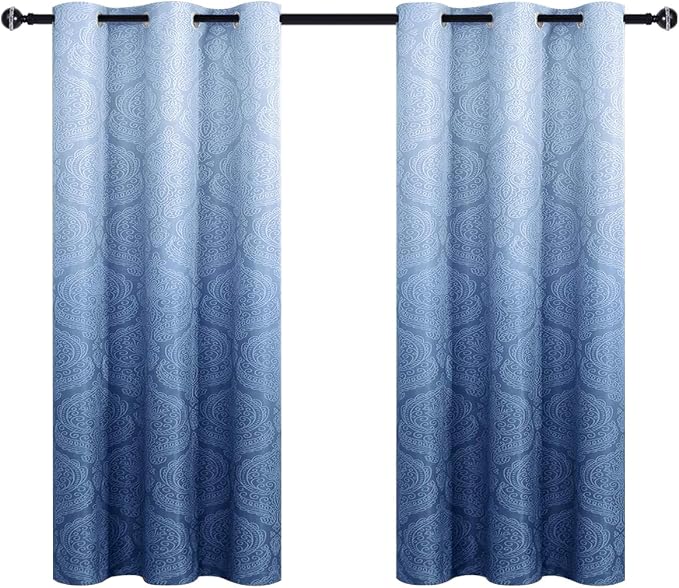 DWCN Blue Ombre Short Curtains for Kitchen - Image 9