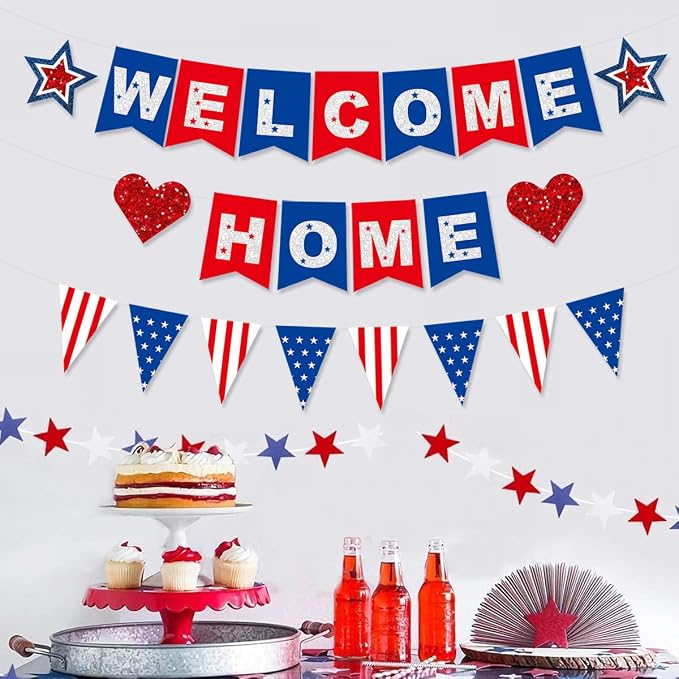 Patriotic Welcome Home Banner Decorations American Flag - Image 4