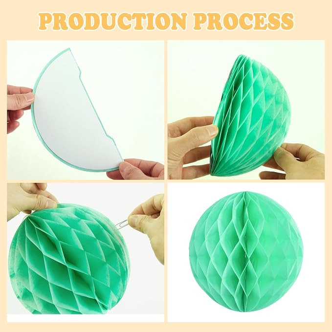 Hanging Honeycomb Decorations, Pastel Party Decorations, Macaron Birthday - Image 3