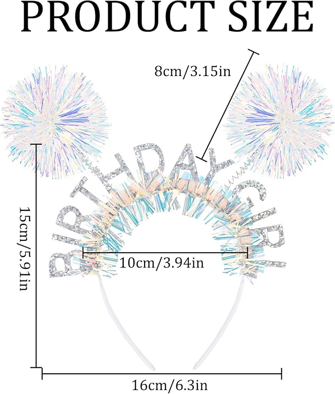 CIEHER Birthday Girl Headband Birthday Crown - Image 5