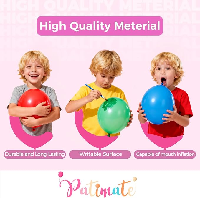Patimate Pastel Pink Latex Party Balloons 100pcs 12 Inch - Image 5