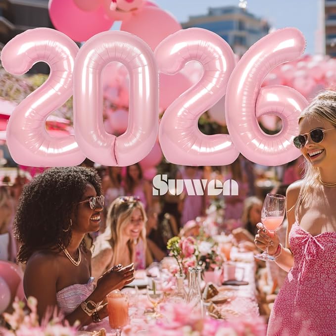 SUWEN 40 Inch Large Pink 40 Balloon Numbers Big Foil Helium Number Balloons 0-9 - Image 3