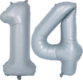 40 In Matte gray Number Balloon Helium Foil Mylar Birthday Balloon Digit 14 | by Exquisitehighqualitypartydecorationstomeetyoureveryneed%EF%BC%81