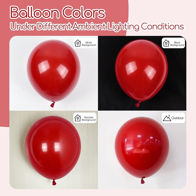 Dark Red Balloons 12 inch - Image 3
