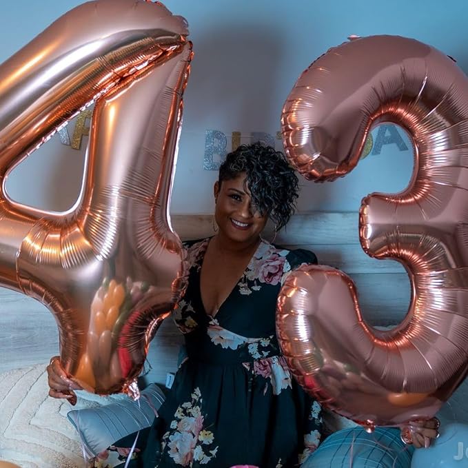 Rose Gold Number 4 Balloon 40 Inch - Image 3