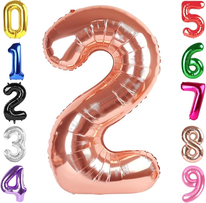 40 In Rose Gold Number 2 Balloon, 2nd Birthday Party Decorations by Hadoife