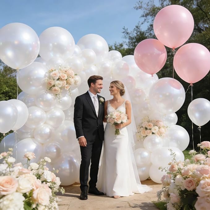110pcs Pearl White Balloon 12 inch, Pearl white Latex Balloons - Image 4
