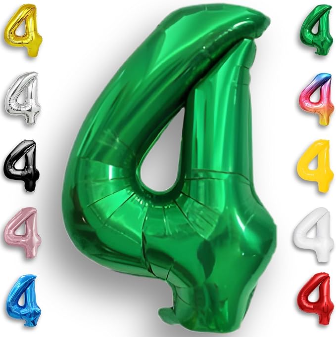 Green Number Balloon 4 Mylar Foil Balloons 16 inch by Unknown