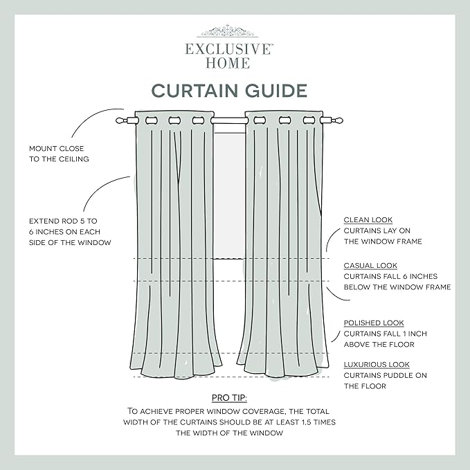 EXCLUSIVE HOME Chateau Striped Faux Silk Grommet Top Curtain Panel Pair - Image 7