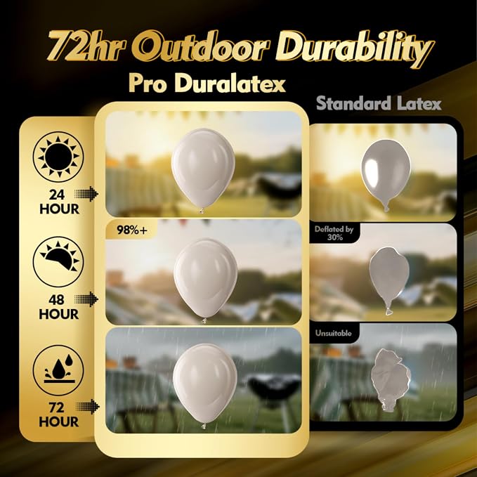 Pro Duralatex Tan Extra-Thick Balloons 120 Pack 10 inch | Light Brown Boho - Image 3