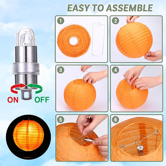 LIHAO 20PCS Colorful Paper Lanterns - Image 3