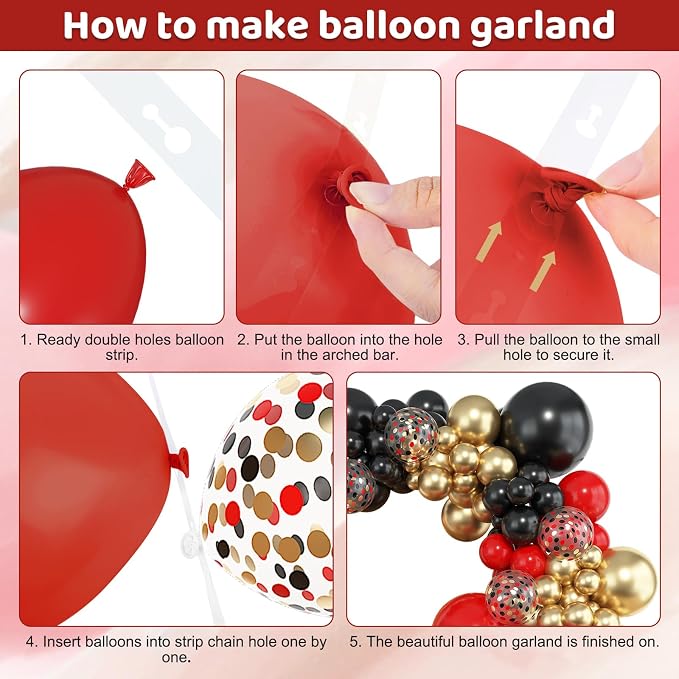 Amandir 153pcs Red Black Gold Balloon Garland Arch Kit Different Sizes | 18 12 - Image 5