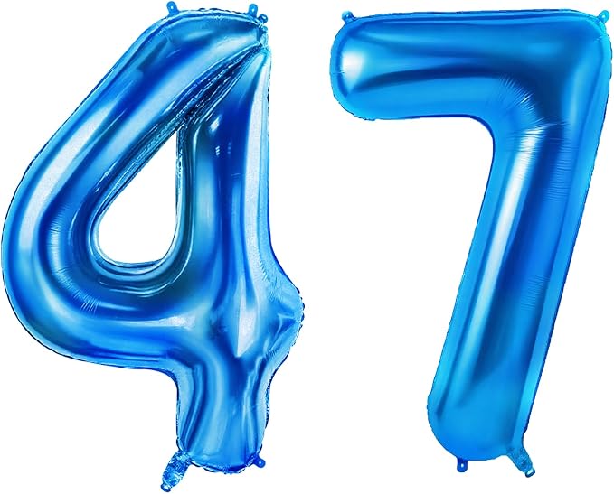 Number 47 Balloons for 47th Birthday Party Decorations, 0-100 Large No.47 by Joycard