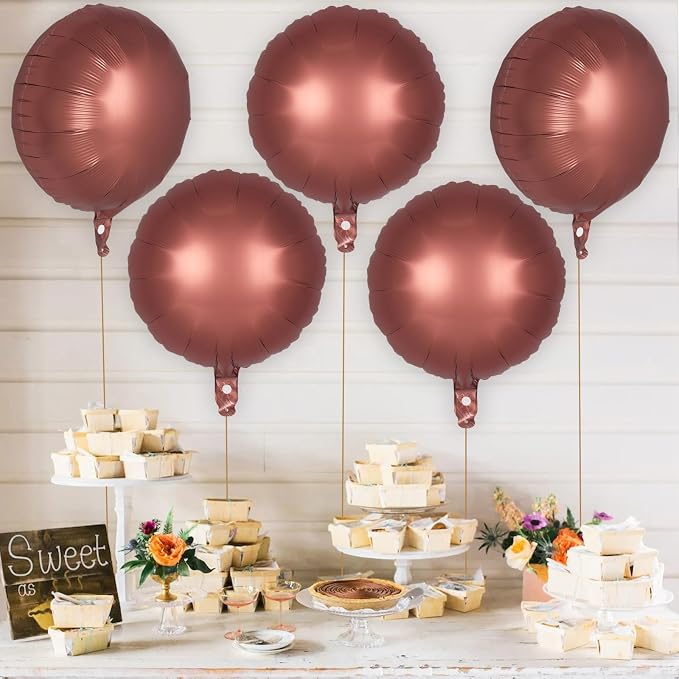 20 Pcs Chocolate Round Shaped Balloons, 18 Inch Round Foil Balloon, Giant Round - Image 3