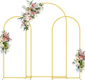 Wedding Arch Backdrop Stand 7.2FT, 6FT Gold Metal Arch Stand Set | Metal Arch by Wokceer