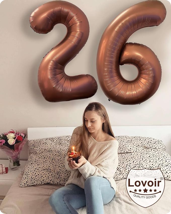 40 Inch Coffee Brown Number 5 Balloon Large Size Jumbo Digit Mylar Foil Retro - Image 7
